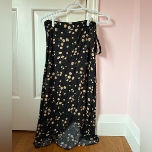 Black & Yellow Floral Skirt